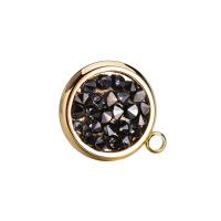 Brass Earring Drop Component, Round, gold color plated, DIY & micro pave cubic zirconia, nickel, lead & cadmium free, 10mm, 20PCs/Bag, Sold By Bag