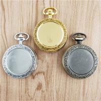 Pocket Watch Zinc Alloy with Glass Round plated DIY 10*48*800mm Sold By PC