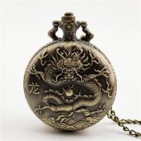 Pocket Watch Titanium Alloy Round plated vintage & animal design 10*48*800mm Sold By PC