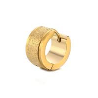 Stainless Steel Huggie Hoop Earring Round plated fashion jewelry & Unisex gold Sold By PC