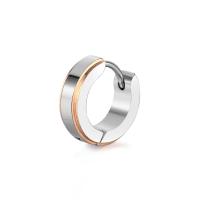 Stainless Steel Huggie Hoop Earring, plated, fashion jewelry & Unisex, more colors for choice, 4x9mm, Sold By PC