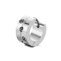 Stainless Steel Huggie Hoop Earring plated fashion jewelry & Unisex & with rhinestone Sold By PC