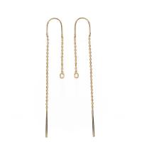 Brass Earring thread, gold color plated, DIY & for woman, nickel, lead & cadmium free, 20PCs/Bag, Sold By Bag