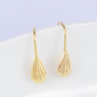 Brass Hook Earwire, gold color plated, DIY & for woman, nickel, lead & cadmium free, 17x0.60mm, 20PCs/Bag, Sold By Bag