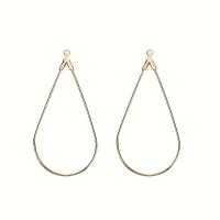 Brass Jewelry Pendants Teardrop gold color plated DIY & for woman nickel lead & cadmium free Sold By Bag