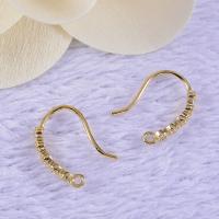 Brass Hook Earwire gold color plated DIY & for woman & with rhinestone nickel lead & cadmium free Sold By Bag