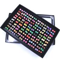 Polymer Clay Stud Earring, fruit, Cute & voor vrouw, meer kleuren voor de keuze, 290x190x40mm, 100paren/box, Verkocht door box