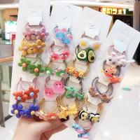Acrylic Hair Jewelry Elastic handmade 10 pieces & cute & Girl 32mm Sold By Set
