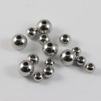 Edelstahl-Beads, Edelstahl, rund, Halbhandgefertigt, DIY & verschiedene Größen vorhanden, Silberfarbe, 4mm/5mm/6mm/8mm/10mm, 10Taschen/setzen, verkauft von setzen