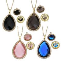 Brass Jewelry Set, Stud Earring & necklace spinning loom tool, with Cats Eye, plated, fashion jewelry & for woman, more colors for choice, nickel, lead & cadmium free, 26x39mm,1.5mm,15mm, Length:19 Inch, Sold By Set