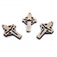 Wood Pendants, Cross, plated, fashion jewelry & Unisex, 53x32mm, 10PCs/Bag, Sold By Bag