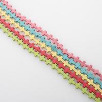Ikke-magnetiske Hæmatit perler, Kryds, forgyldt, forskellige farver og mønster for valg & du kan DIY, flere farver til valg, 8*10mm, Solgt Per 41 cm Strand