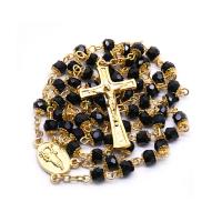 Rosary Necklace, Glass, plated, fashion jewelry & Unisex, 16CM,36cm,52cmuff0c2.5*4.5CM,2.2*2.1cm, Sold By PC