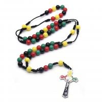 Rosary Necklace Plastic plated fashion jewelry & Unisex 12cmuff0c37cm 49cmuff0c2.8*5cmuff0c8MM Sold By PC