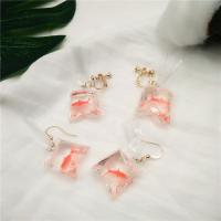 Resin Earring, PC Plastic, with Resin, different styles for choice, more colors for choice, 5cm, Sold By PC