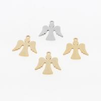 Stainless Steel Pendants, Angel, plated, DIY, more colors for choice, 15x17x1mm, Hole:Approx 1mm, 10PCs/Bag, Sold By Bag
