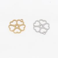 Stainless Steel Flower Pendant, plated, DIY & hollow, more colors for choice, 15x15x1mm, Hole:Approx 1mm, 10PCs/Bag, Sold By Bag