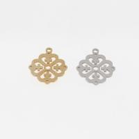 Stainless Steel Flower Pendant Four Leaf Clover plated DIY & hollow Approx 1mm Sold By Bag