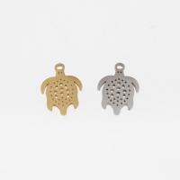 Stainless Steel Pendants, Turtle, plated, DIY & hollow, more colors for choice, 12x18x1mm, Hole:Approx 1mm, 10PCs/Bag, Sold By Bag