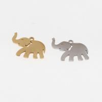 Edelstahl Tieranhänger, Elephant, plattiert, DIY & hohl, keine, 17x16x1mm, Bohrung:ca. 1mm, 10PCs/Tasche, verkauft von Tasche