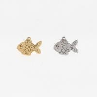 Stainless Steel Animal Pendants, Fish, plated, DIY, more colors for choice, 16x15x1mm, Hole:Approx 1mm, 10PCs/Bag, Sold By Bag