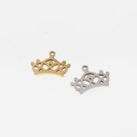 Stainless Steel Pendants, Crown, plated, DIY & hollow, more colors for choice, 16x12x1mm, Hole:Approx 1mm, 10PCs/Bag, Sold By Bag