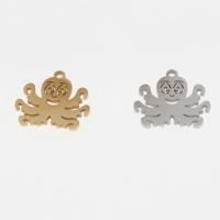 Stainless Steel Animal Pendants, Octopus, plated, DIY & hollow, more colors for choice, 17x16x1mm, Hole:Approx 1mm, 10PCs/Bag, Sold By Bag