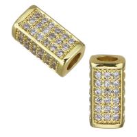 Brass Tube Beads plated fashion jewelry & DIY & with cubic zirconia nickel lead & cadmium free Approx 4mm Sold By Lot