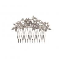 Decorative Hair Combs, Tibetan Style, silver color plated, vintage & for woman & with rhinestone, nickel, lead & cadmium free, 60x90mm, Sold By PC