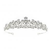 Bridal Tiaras Zinc Alloy silver color plated vintage & micro pave cubic zirconia & for woman nickel lead & cadmium free Sold By PC