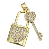 Cubic Zirconia Micro Pave Brass Pendant, plated, fashion jewelry & DIY & with cubic zirconia, nickel, lead & cadmium free, 12x26x2.5mm,8x23x3mm, Hole:Approx 3.5x4mm, 10PCs/Lot, Sold By Lot