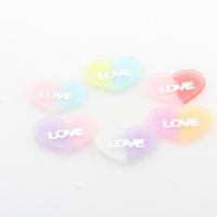 Fashion Resin Cabochons, Heart, cute & fashion jewelry & DIY, more colors for choice, 26*33*3mm, Hole:Approx 3mm, 200PCs/Bag, Sold By Bag