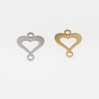 Stainless Steel Connector, Heart, plated, DIY & hollow, more colors for choice, 14x18x1mm, Hole:Approx 1mm, 10PCs/Bag, Sold By Bag