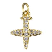Cubic Zirconia Micro Pave Brass Pendant, plated, fashion jewelry & DIY & with cubic zirconia, nickel, lead & cadmium free, 12x15x2.50mm, Hole:Approx 3.5mm, 10PCs/Lot, Sold By Lot