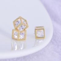 Cubic Zirconia Brass Pendants gold color plated DIY & micro pave cubic zirconia & for woman nickel lead & cadmium free Sold By Bag