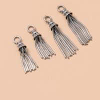 925 Sterling Silver Tassel Pendant silver color plated DIY Sold By Bag