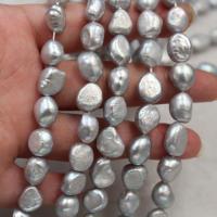 Perles nacres baroques de culture d'eau douce , perle, Irrégulière, naturel, DIY & normes différentes pour le choix, gris, Vendu par 37 cm brin