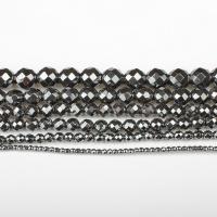Non-magnetska hematita perle, Hematit, Krug, uglađen, možete DIY & faceted, crn, Prodano By Strand