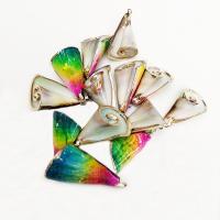 Natural Trumpet Shell Pendants, plated, DIY, multi-colored, 16*36mm, Sold By PC
