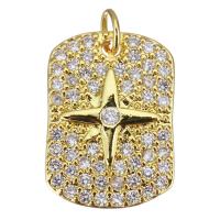 Cubic Zirconia Micro Pave Brass Pendant, plated, fashion jewelry & DIY & with cubic zirconia, nickel, lead & cadmium free, 13.50x19x2.50mm, Hole:Approx 3.5mm, 10PCs/Lot, Sold By Lot