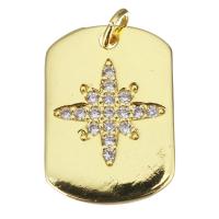 Cubic Zirconia Micro Pave Brass Pendant, plated, fashion jewelry & DIY & with cubic zirconia, nickel, lead & cadmium free, 15x21x2mm, Hole:Approx 3.5mm, 10PCs/Lot, Sold By Lot