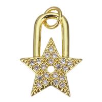 Cubic Zirconia Micro Pave Brass Pendant, plated, fashion jewelry & DIY & with cubic zirconia, nickel, lead & cadmium free, 13.50x18.50x2mm, Hole:Approx 3.5mm, 10PCs/Lot, Sold By Lot
