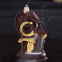 Backflow Incense Burner, Porcelain, handmade, for home and office & durable, 85x65x123mm, Sold By PC