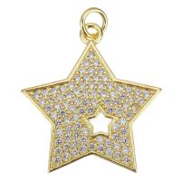 Cubic Zirconia Micro Pave Brass Pendant, plated, fashion jewelry & DIY & with cubic zirconia, nickel, lead & cadmium free, 22x24x2mm, Hole:Approx 3.5mm, 10PCs/Lot, Sold By Lot