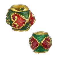 Brass Spacer Beads gold color plated & enamel mixed colors Approx 2 3mm Sold By Lot