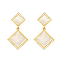 Tibetan Style Drop Earrings, gold color plated, for woman & with rhinestone, nickel, lead & cadmium free, 28x15mm, 2Pairs/Bag, Sold By Bag