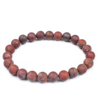 Gemstone Bracelets, Jasper Brecciated, portable & Unisex & different size for choice & matte, red, Sold By Strand