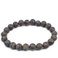 Gemstone Bracelets Snowflake Obsidian portable & Unisex & matte coffee color Sold By Strand