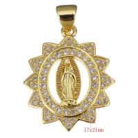 Cubic Zirconia Micro Pave Brass Pendant gold color plated micro pave cubic zirconia & hollow Approx 3.5mm Sold By Lot
