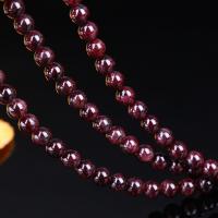 Naturelles perles grenats, grenat, Rond, poli, DIY & normes différentes pour le choix, rouge foncé, Vendu par brin